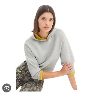 Women's Gray Sweater with Yellow Accents